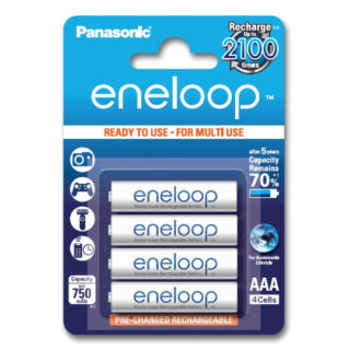 Panasonic eneloop AAA/HR03, 750 mAh, Rechargeable Batteries Ni-MH